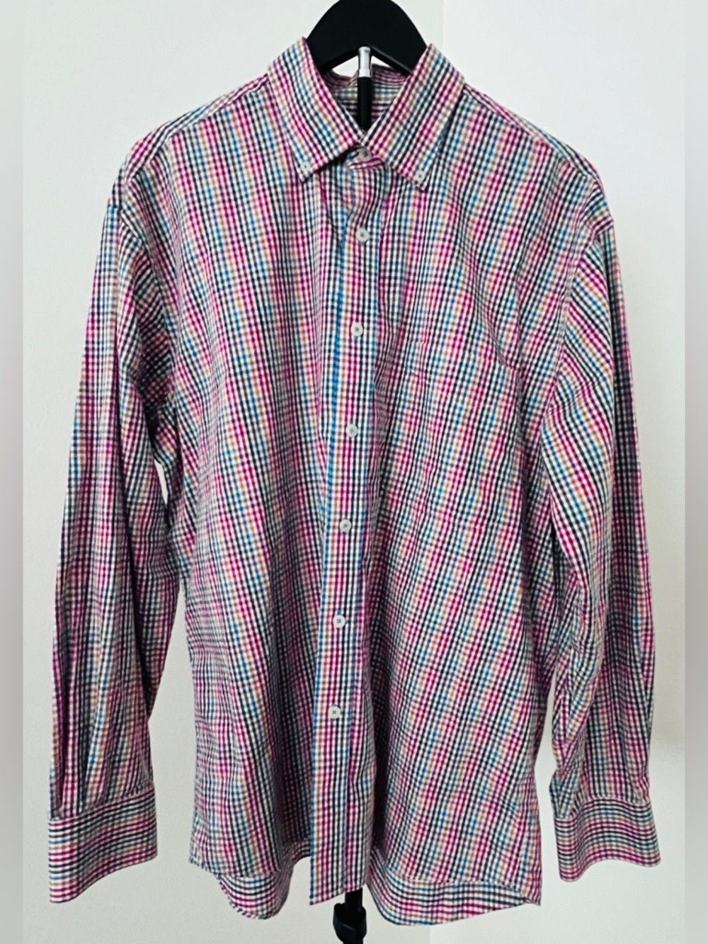 ✨ Alan Flusser Colorful Plaid Button-Down Shirt | Men’s Large